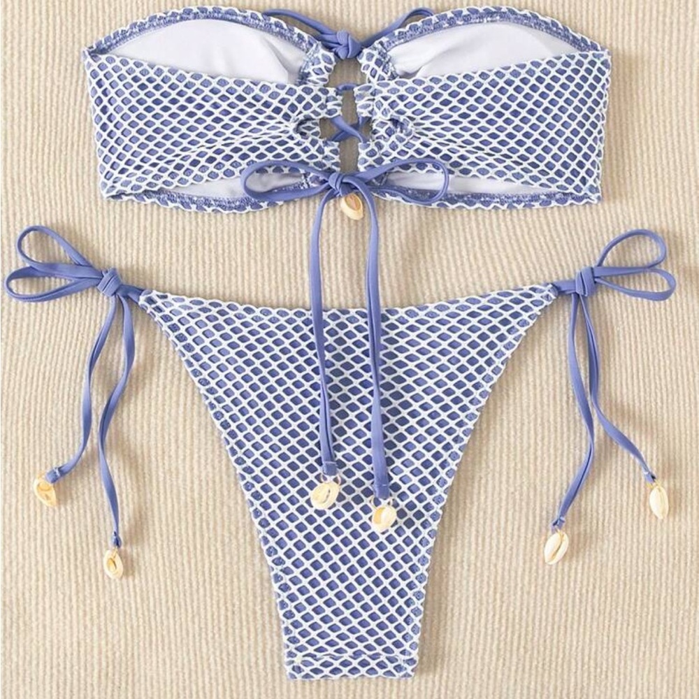 Blue Patterned Bikini Set - Picture 2 of 7
